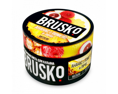 Бестабачная смесь BRUSKO АНАНАС С ПОМЕЛО И ЛИЧИ (БРУСКО) - 50 ГР