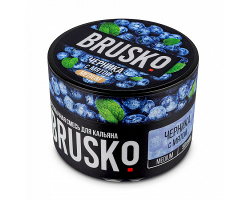 Бестабачная смесь BRUSKO ЧЕРНИКА С МЯТОЙ (БРУСКО) - 50 ГР