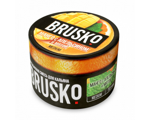Бестабачная смесь BRUSKO МАНГО С АПЕЛЬСИНОМ И МЯТОЙ (БРУСКО) - 50 ГР